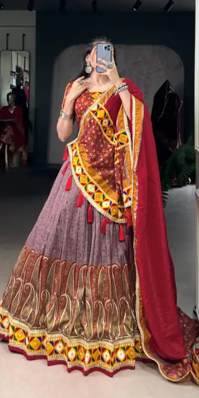 Onion Tasar Kashmiri Lehenga Choli | Lehenga, Bollywood Lehenga, Creative Lehenga, Designer Lehenga, Embroidered Lehenga, Party Wear Lehenga