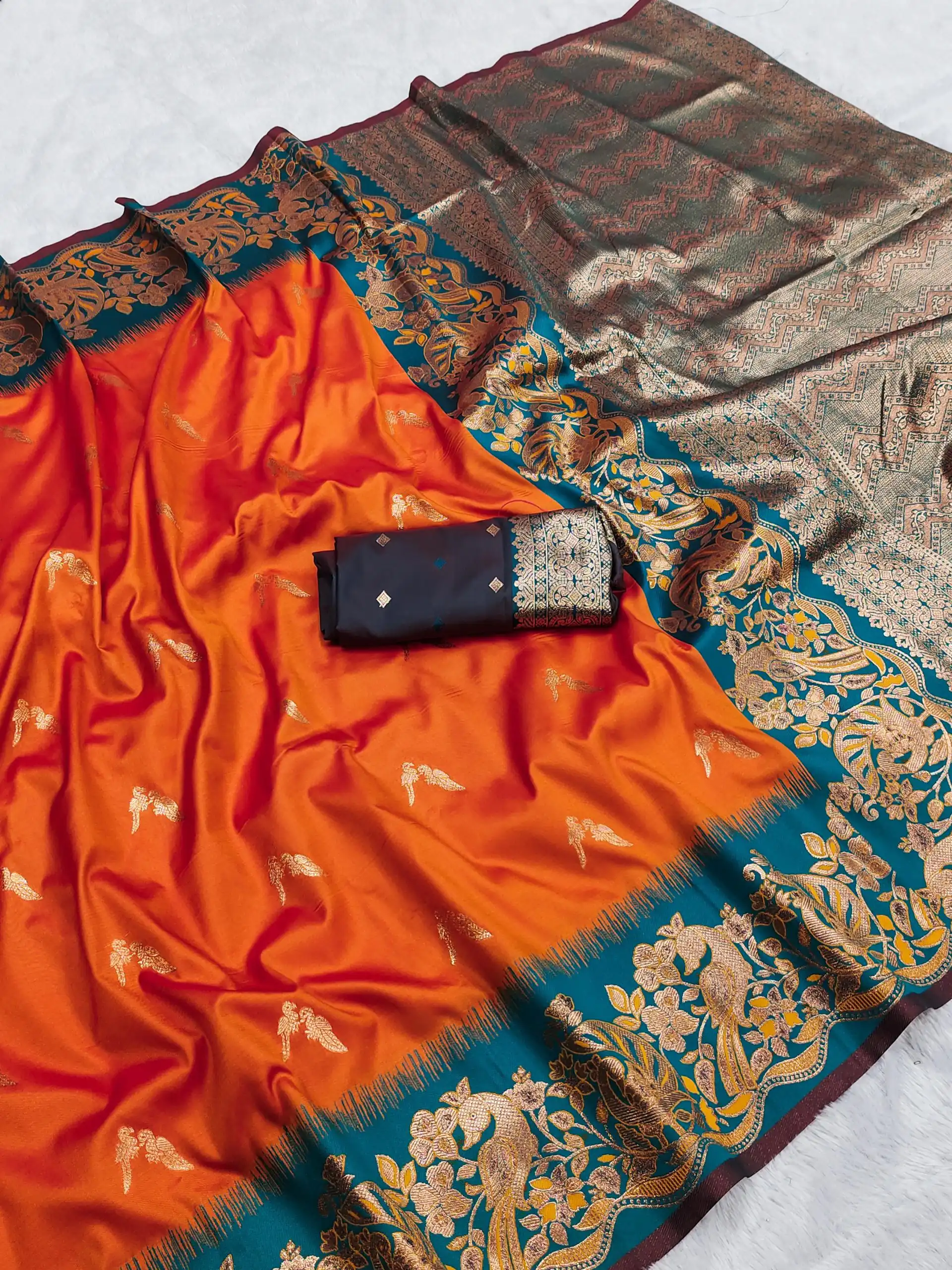 Orange Banarasi Silk Weaving Lace Zari Work Saree | Sarees, Bollywood Sarees, Creative Sarees, Designer Sarees, Embroidered Sarees, Ethnic Saree, Modern Digital sarees, Party Wear Sarees