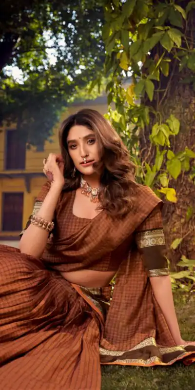 Orange Chettinad Cotton Chex Zari Work Lehenga Choli | Lehenga, Bollywood Lehenga, Creative Lehenga, Designer Lehenga, Embroidered Lehenga, Party Wear Lehenga