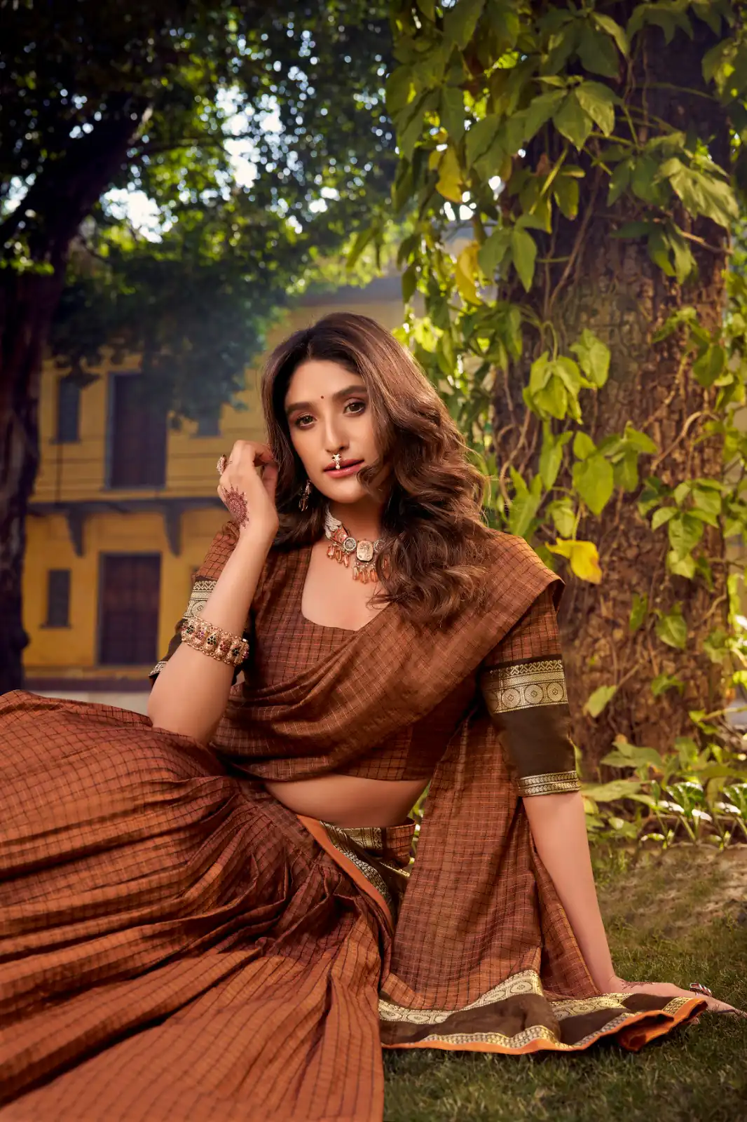 Orange Chettinad Cotton Chex Zari Work Lehenga Choli | Lehenga, Bollywood Lehenga, Creative Lehenga, Designer Lehenga, Embroidered Lehenga, Party Wear Lehenga