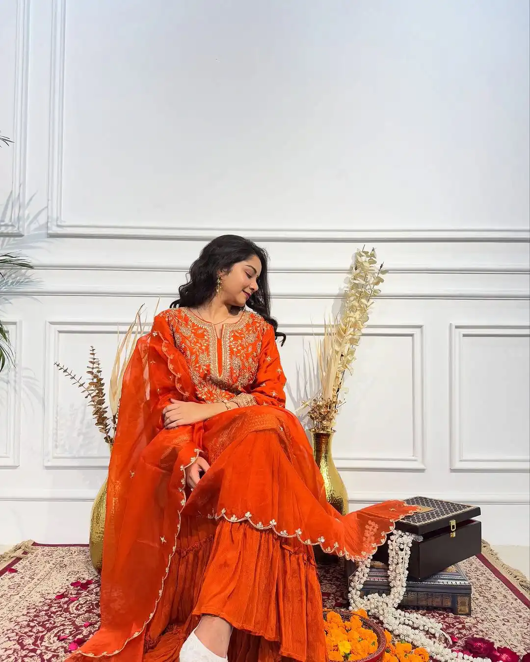 Orange Chinon Silk Lace Embroidery Work Salwar Suit | Jump Suits, Salwar suit, Casual Suits, Creative suits, Designer Suits, Palazzo Suits, Party Wear Suits, Patiala Suits, Straight Suits