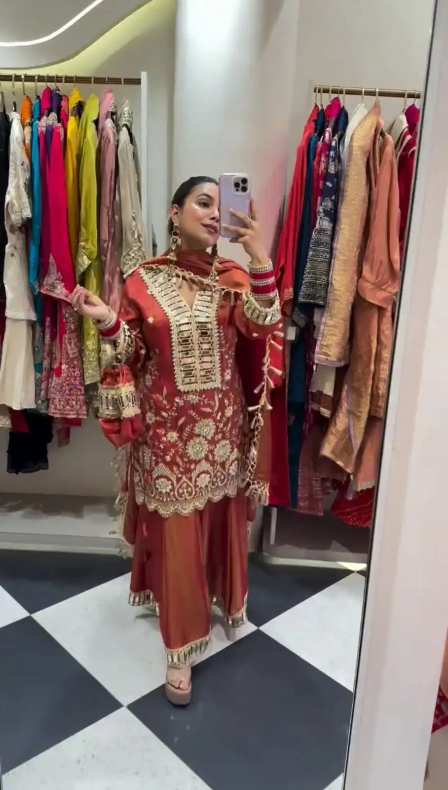 Orange Cosmos Mirror Embroidery Work Salwar Suit | Jump Suits, Salwar suit, Casual Suits, Creative suits, Designer Suits, Palazzo Suits, Party Wear Suits, Patiala Suits, Straight Suits