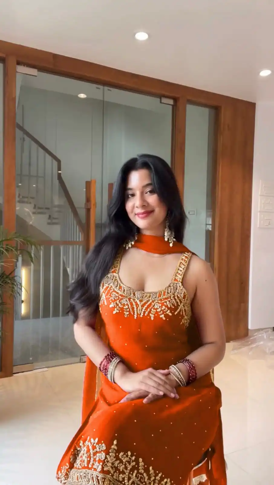 Orange Faux Georgette With Lace Work Salwar Suit | Jump Suits, Tops & Bottoms, Track Suits, Salwar suit, Casual Suits, Creative suits, Designer Suits, Palazzo Suits, Party Wear Suits, Patiala Suits, Straight Suits, Trendy Wear