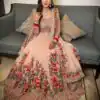 Orange Full Sequins Diamond Work Gown | Gowns, Bollywood Gowns, Creative Gowns, Designer Gowns, Embroidered Gowns, Party Wear Gowns, Party Wear Suits
