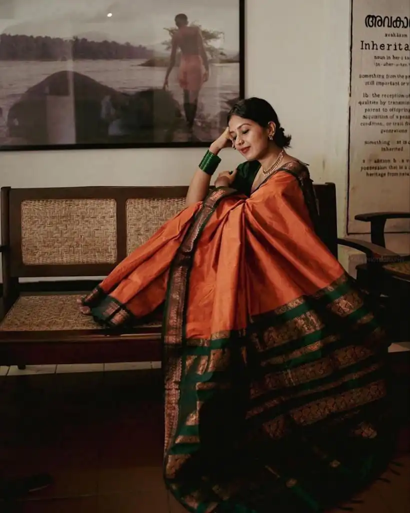 Orange Soft Silk Cloth Jacquard All Over Saree | Sarees, Bollywood Sarees, Creative Sarees, Designer Sarees, Embroidered Sarees, Ethnic Saree, Modern Digital sarees, Party Wear Sarees