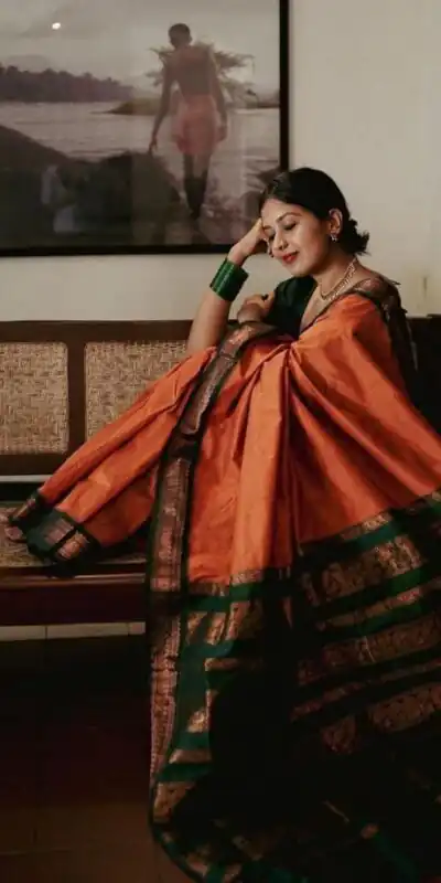 Orange Soft Silk Cloth Jacquard All Over Saree | Sarees, Bollywood Sarees, Creative Sarees, Designer Sarees, Embroidered Sarees, Ethnic Saree, Modern Digital sarees, Party Wear Sarees