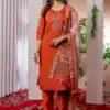 Orange Viscose Silk Thread Embroider Work Salwar Suit | Jump Suits, Salwar suit, Casual Suits, Creative suits, Designer Suits, Palazzo Suits, Party Wear Suits, Patiala Suits, Straight Suits