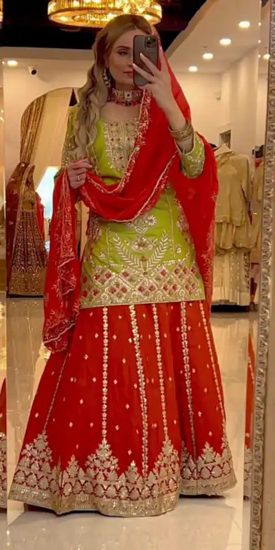 Parrot Green Chinnon Silk Embroidery Work Salwar Suit | Jump Suits, Salwar suit, Casual Suits, Creative suits, Designer Suits, Palazzo Suits, Party Wear Suits, Patiala Suits, Straight Suits