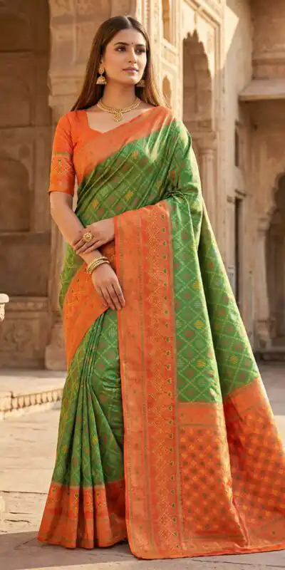 Parrot Green Pochampalli Lace Zari Work Saree | Sarees, Bollywood Sarees, Creative Sarees, Designer Sarees, Embroidered Sarees, Ethnic Saree, Modern Digital sarees, Party Wear Sarees