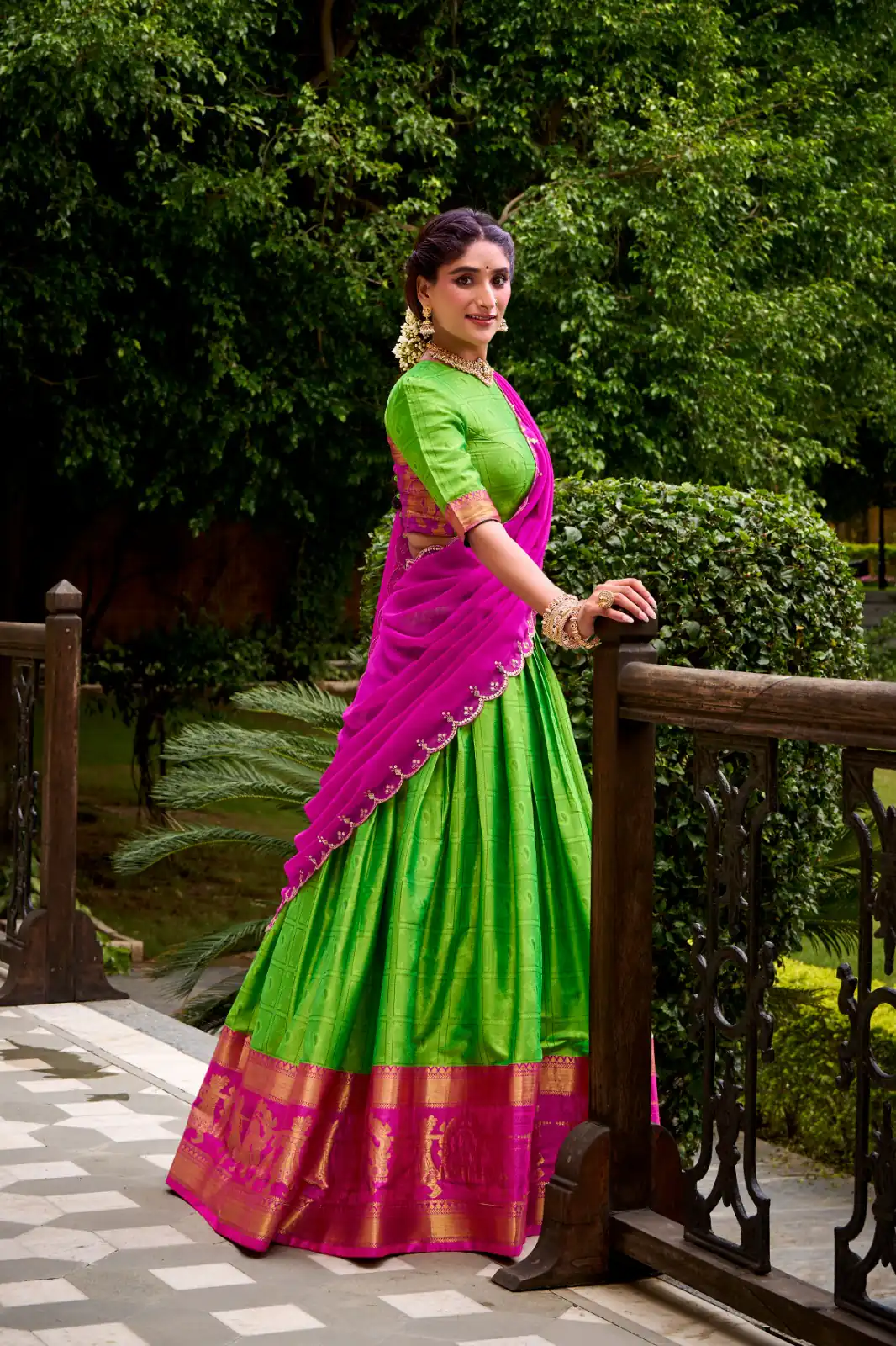 Parrot Green Poly Cotton Embroidery Zari Work Lehenga Choli | Lehenga, Bollywood Lehenga, Creative Lehenga, Designer Lehenga, Embroidered Lehenga, Party Wear Lehenga