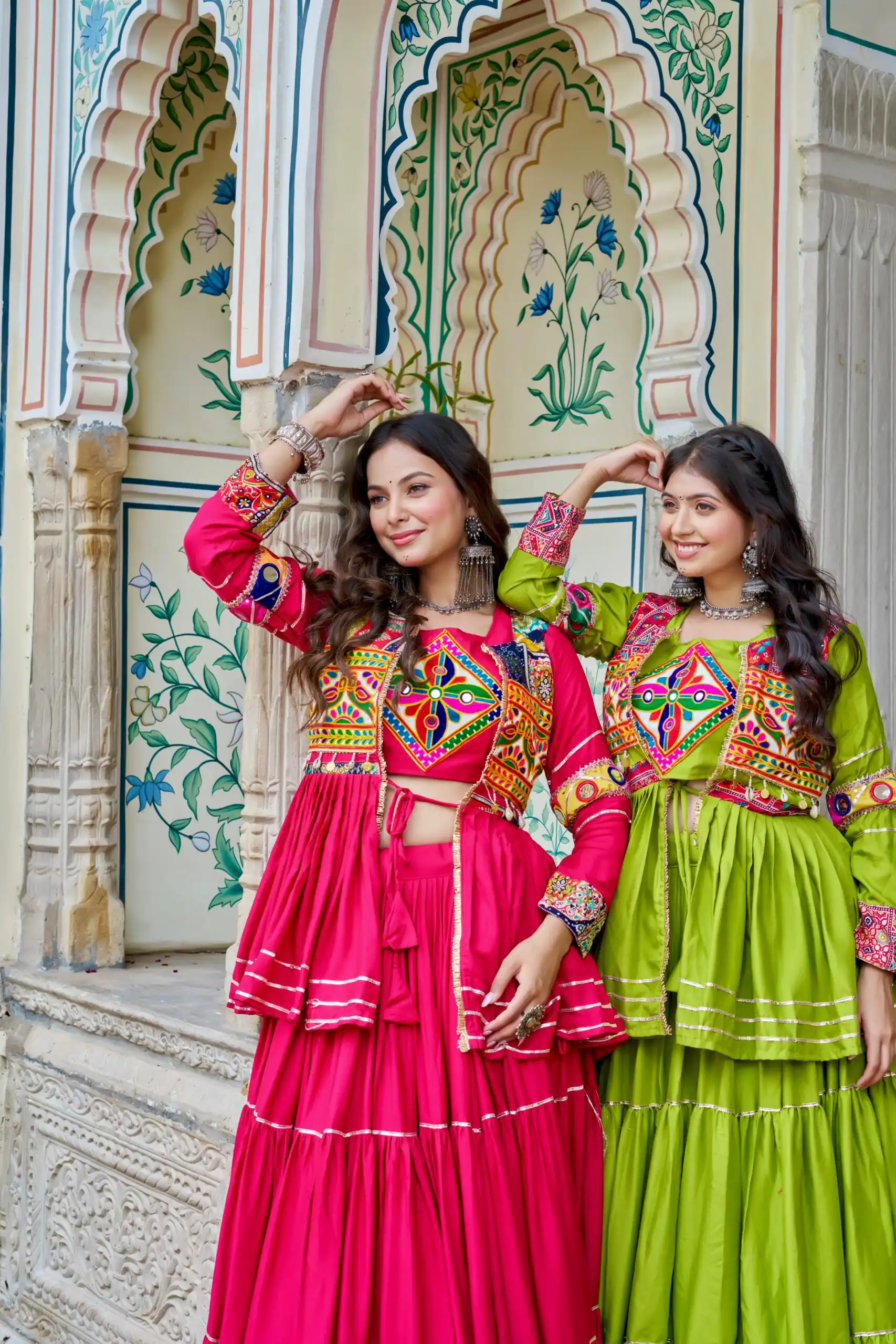 Parrot Green Pure Cotton Mirror Gamthi Work Lehenga Choli | Lehenga, Bollywood Lehenga, Creative Lehenga, Designer Lehenga, Embroidered Lehenga, Party Wear Lehenga