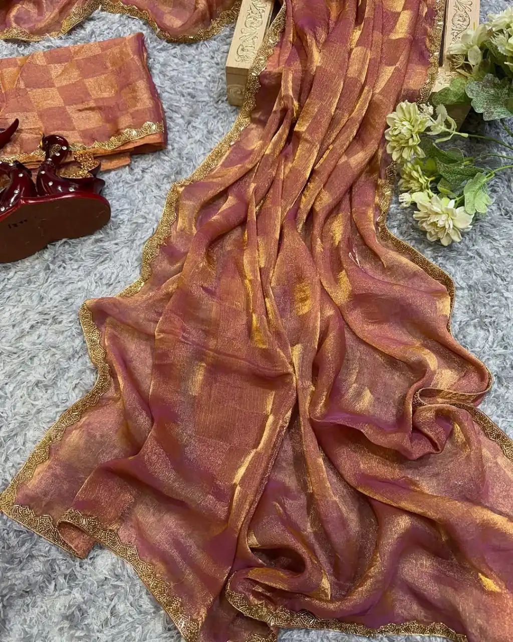 Peach Chiffon Pattern Hand Work Lace Saree | Sarees, Bollywood Sarees, Creative Sarees, Designer Sarees, Embroidered Sarees, Ethnic Saree, Modern Digital sarees, Party Wear Sarees