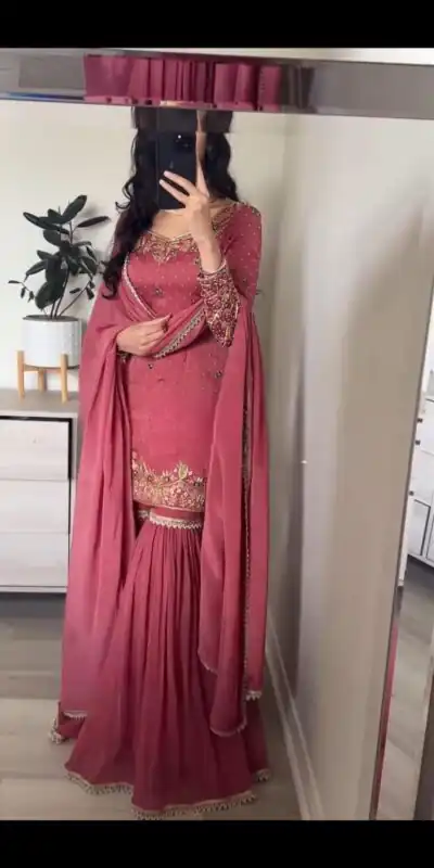 Peach Chinnon Silk Heavy Embroidery Work With Moti Handwork Salwar Suit | Jump Suits, Salwar suit, Casual Suits, Creative suits, Designer Suits, Palazzo Suits, Party Wear Suits, Patiala Suits, Straight Suits
