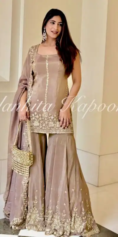 Peach Chinon Silk Embroidery Work Salwar Suit | Jump Suits, Salwar suit, Casual Suits, Creative suits, Designer Suits, Palazzo Suits, Party Wear Suits, Patiala Suits, Straight Suits