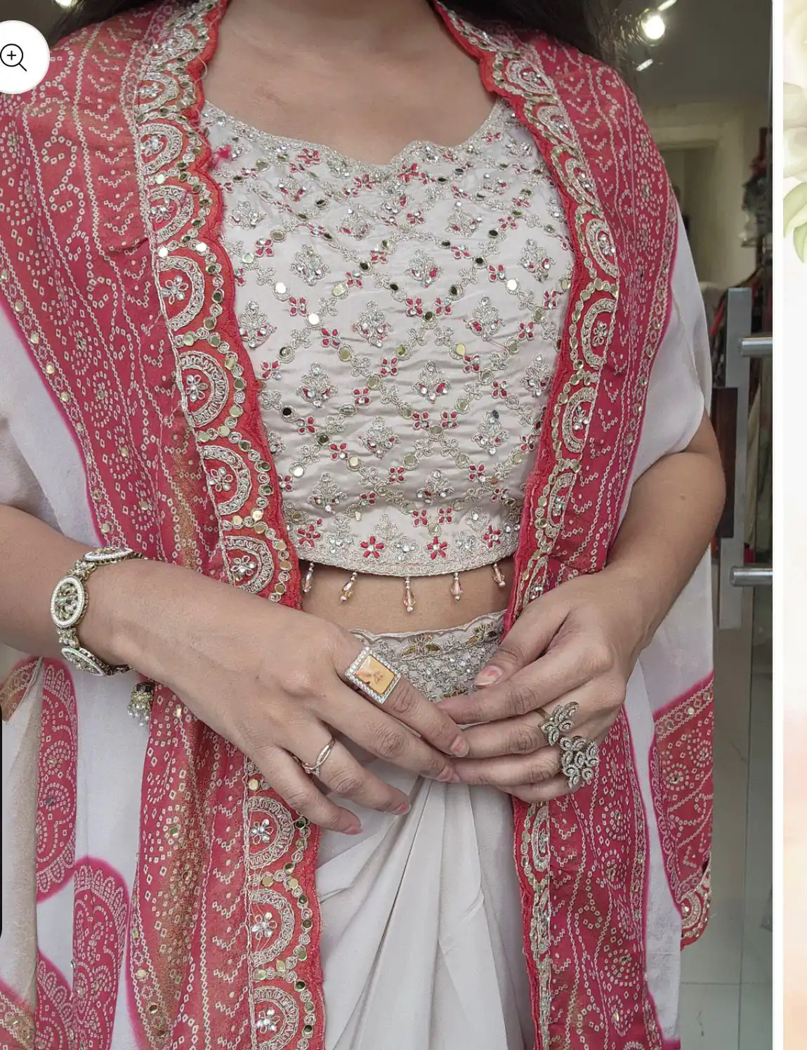 Peach Crap Silk Embroidery Mirror Work Dhoti Suit | Jump Suits, Salwar suit, Casual Suits, Creative suits, Designer Suits, Palazzo Suits, Party Wear Suits, Patiala Suits, Straight Suits