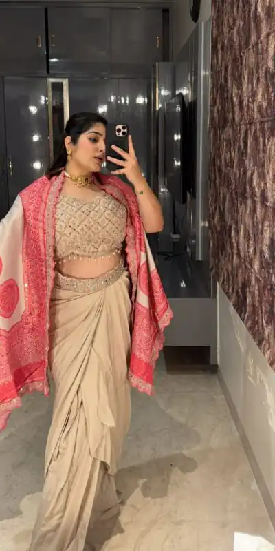 Peach Crap Silk Embroidery Mirror Work Dhoti Suit | Jump Suits, Salwar suit, Casual Suits, Creative suits, Designer Suits, Palazzo Suits, Party Wear Suits, Patiala Suits, Straight Suits