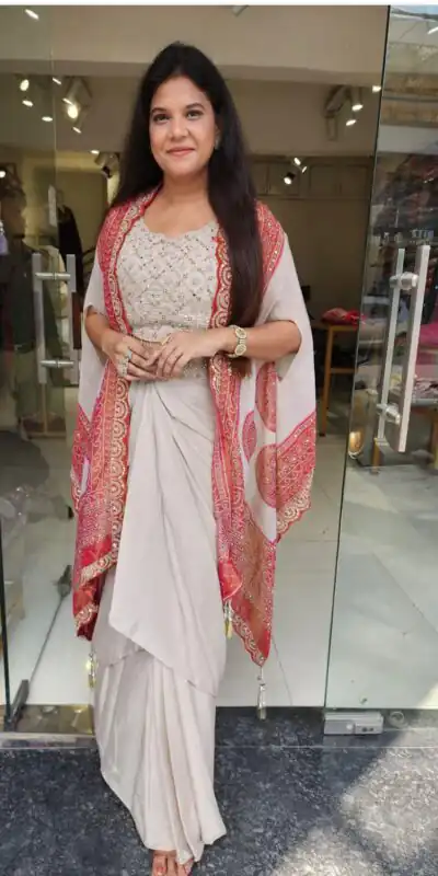 Peach Crap Silk Embroidery Mirror Work Dhoti Suit | Jump Suits, Salwar suit, Casual Suits, Creative suits, Designer Suits, Palazzo Suits, Party Wear Suits, Patiala Suits, Straight Suits