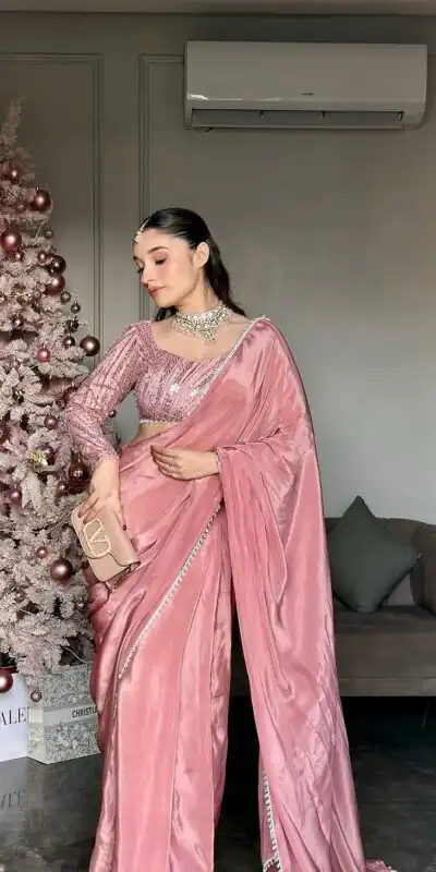Peach Crepe Silk With Kody Lace Work Saree | Sarees, Bollywood Sarees, Creative Sarees, Designer Sarees, Embroidered Sarees, Ethnic Saree, Modern Digital sarees, Party Wear Sarees