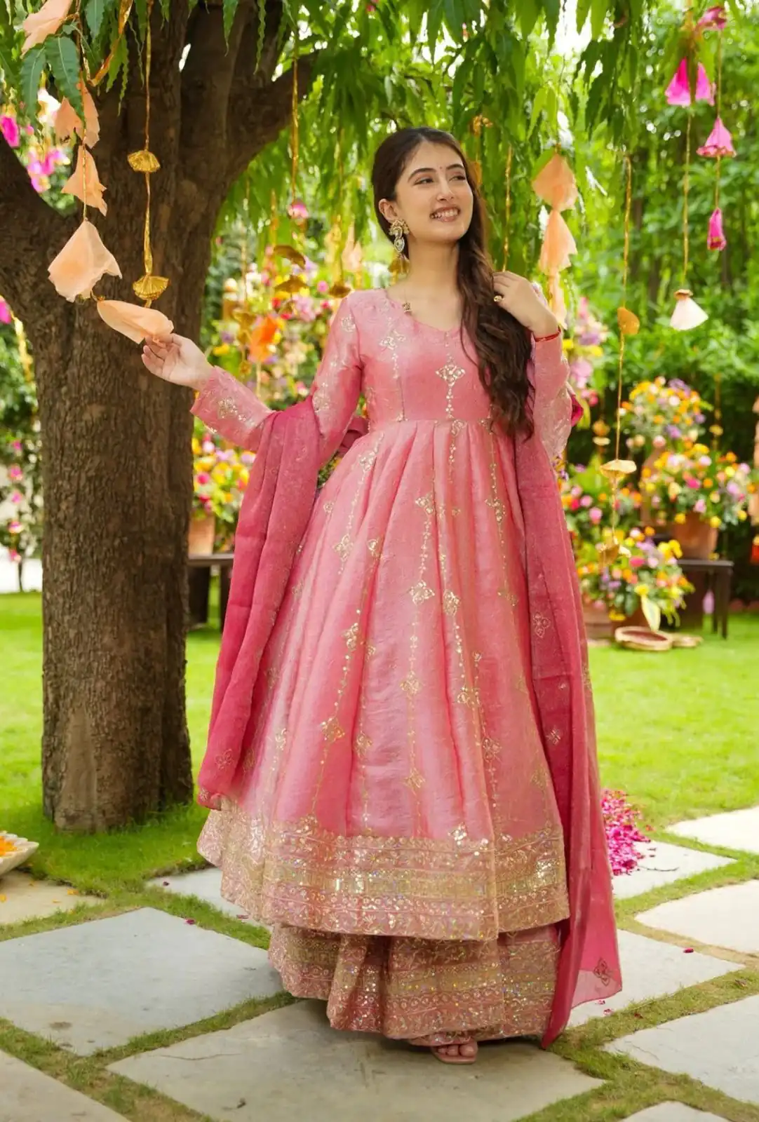 Peach Crunchy Silk With Embroidery Salwar Suit | Jump Suits, Tops & Bottoms, Track Suits, Salwar suit, Casual Suits, Creative suits, Designer Suits, Palazzo Suits, Party Wear Suits, Patiala Suits, Straight Suits, Trendy Wear