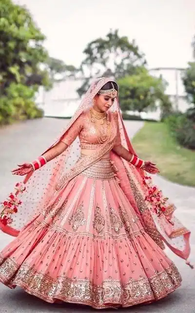 Peach Faux Georgette Embroidery Work Lehenga Choli | Jump Suits, Salwar suit, Casual Suits, Creative suits, Designer Suits, Palazzo Suits, Party Wear Suits, Patiala Suits, Straight Suits