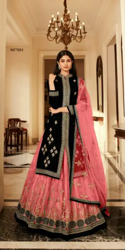 Peach Georgette Embroidery Work Lehenga Choli | Lehenga, Bollywood Lehenga, Creative Lehenga, Designer Lehenga, Embroidered Lehenga, Party Wear Lehenga