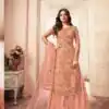 Peach Georgette Jacquard Diamond Sharara Suit | Jump Suits, Salwar suit, Casual Suits, Creative suits, Designer Suits, Palazzo Suits, Party Wear Suits, Patiala Suits, Straight Suits