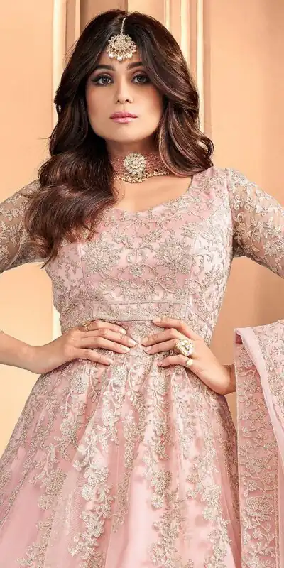 Peach Heavy Net Embroidery Work Salwar Suit | Jump Suits, Salwar suit, Casual Suits, Creative suits, Designer Suits, Palazzo Suits, Party Wear Suits, Patiala Suits, Straight Suits
