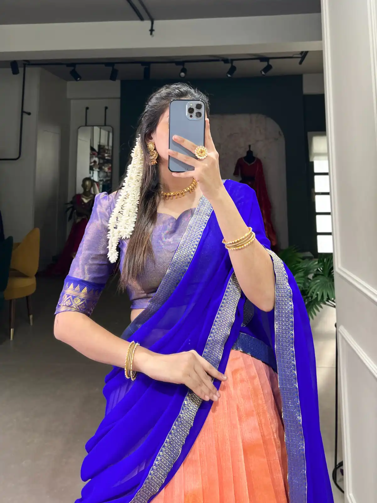 Peach Kanchipuram Zari Weaving Work Lehenga Choli | Lehenga, Bollywood Lehenga, Creative Lehenga, Designer Lehenga, Embroidered Lehenga, Party Wear Lehenga