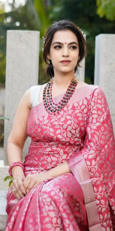 Peach Lichi Silk Lace Work Border Saree | Sarees, Bollywood Sarees, Creative Sarees, Designer Sarees, Embroidered Sarees, Ethnic Saree, Modern Digital sarees, Party Wear Sarees