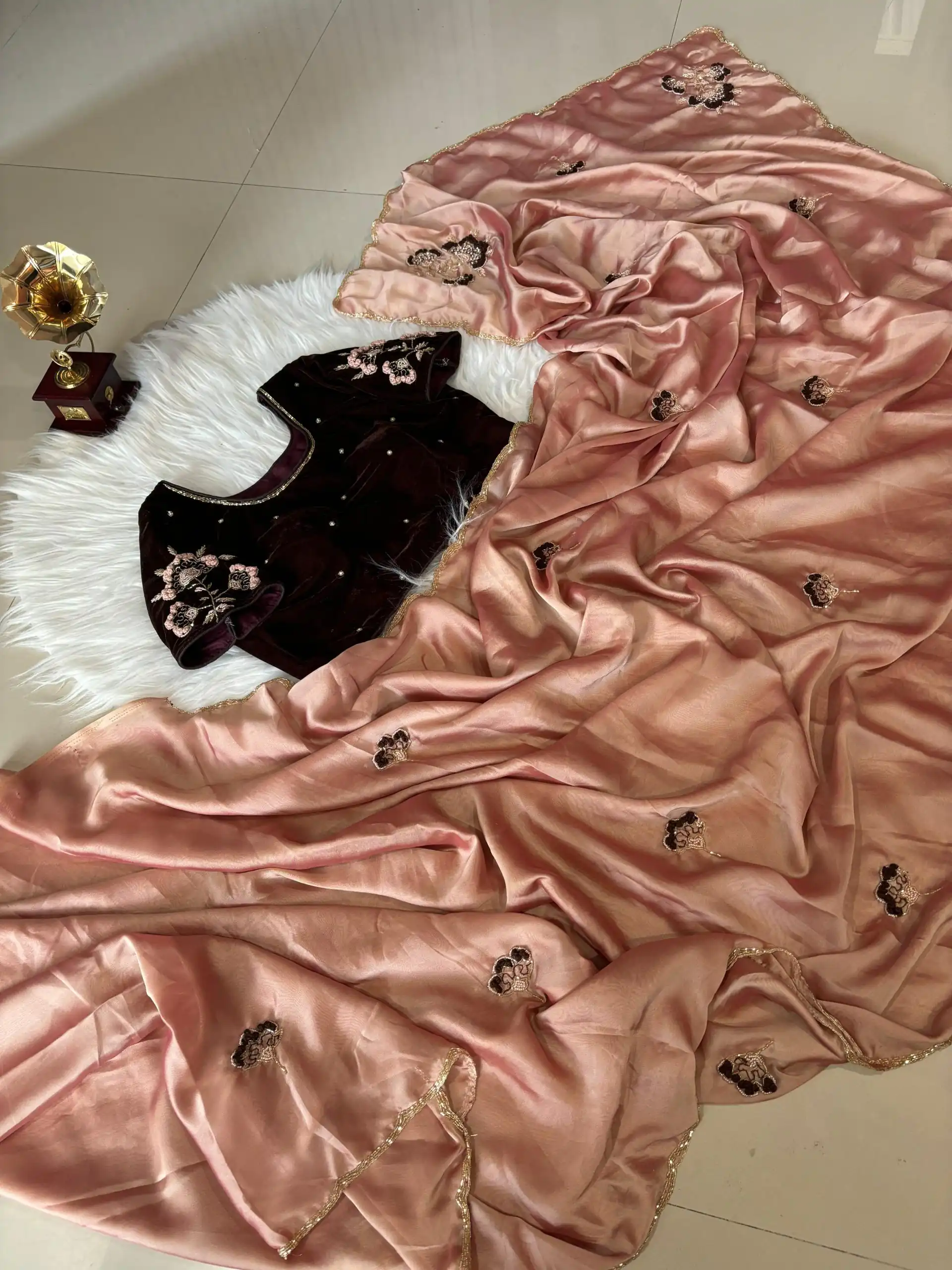 Peach Rangoli Silk Lace Resham Work Saree | Sarees, Bollywood Sarees, Creative Sarees, Designer Sarees, Embroidered Sarees, Ethnic Saree, Modern Digital sarees, Party Wear Sarees