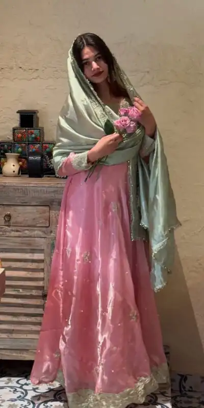 Peach Sequence Embroidery Rivet Moti Work Salwar Suit | Jump Suits, Salwar suit, Casual Suits, Creative suits, Designer Suits, Palazzo Suits, Party Wear Suits, Patiala Suits, Straight Suits