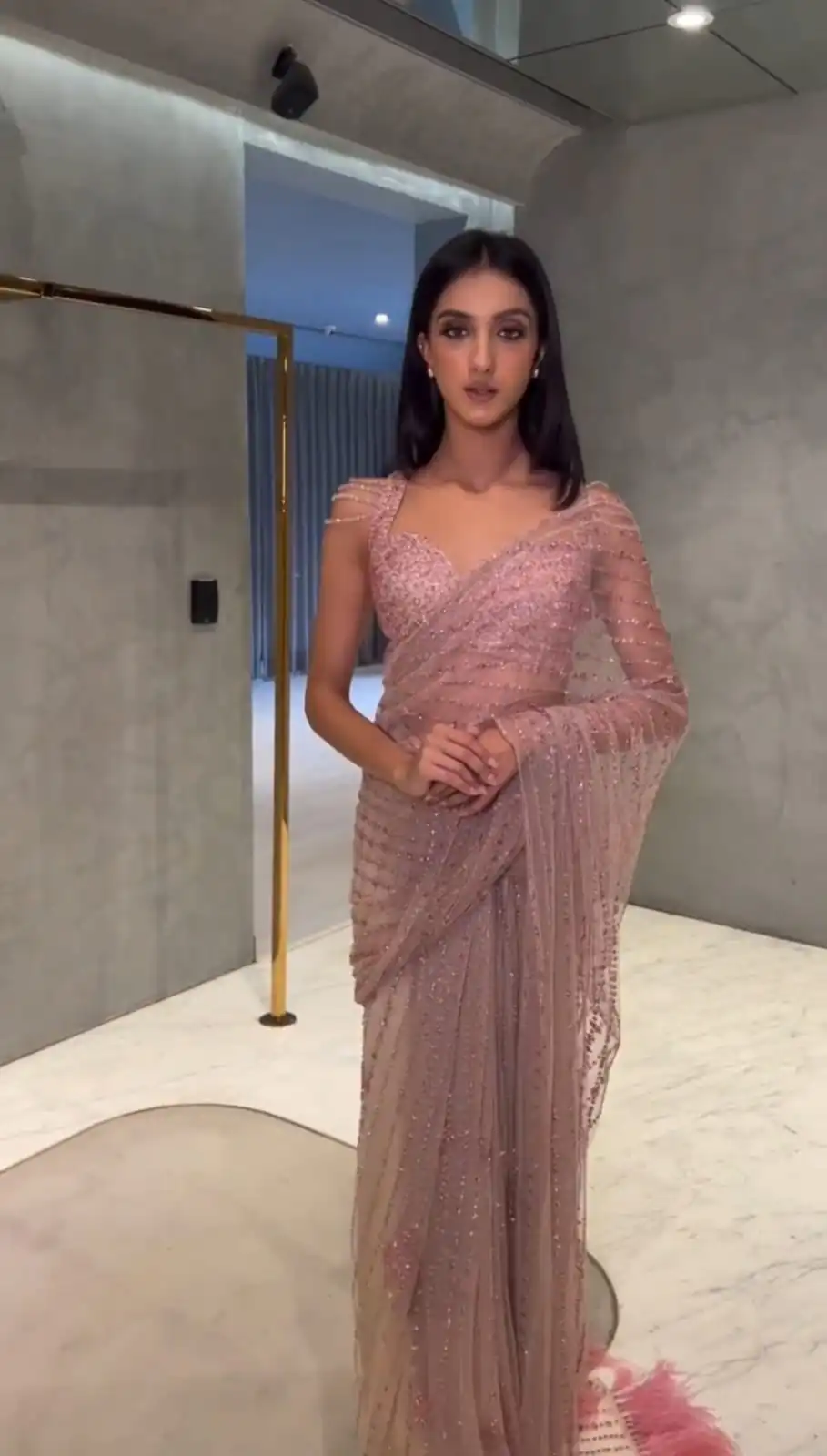 Peach Sequins Embroidered Saree | Sarees, Bollywood Sarees, Creative Sarees, Designer Sarees, Ethnic Saree, Modern Digital sarees