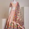 Peach Silk Embroidery Sequins Print Lehenga Choli | Lehenga, Bollywood Lehenga, Creative Lehenga, Designer Lehenga, Embroidered Lehenga, Party Wear Lehenga