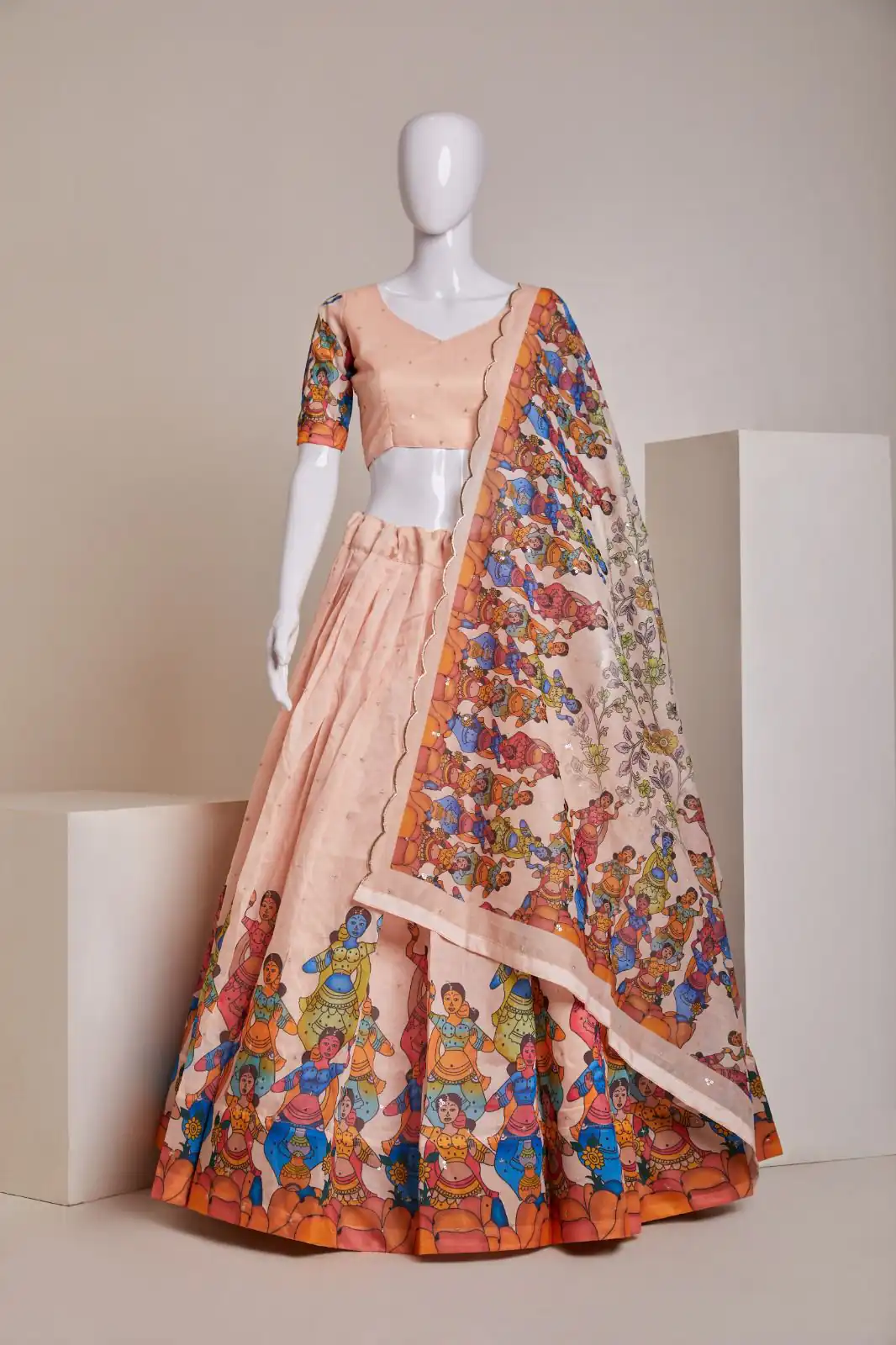 Peach Silk Embroidery Sequins Print Lehenga Choli | Lehenga, Bollywood Lehenga, Creative Lehenga, Designer Lehenga, Embroidered Lehenga, Party Wear Lehenga