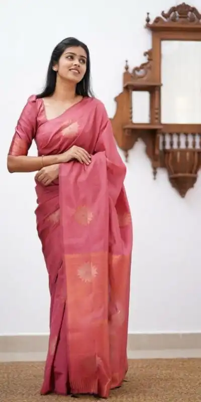 Peach Soft Lichi Silk Jacquard Saree | Sarees, Bollywood Sarees, Creative Sarees, Designer Sarees, Embroidered Sarees, Ethnic Saree, Modern Digital sarees, Party Wear Sarees