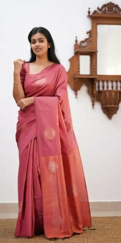 Peach Soft Lichi Silk Jacquard Saree | Sarees, Bollywood Sarees, Creative Sarees, Designer Sarees, Embroidered Sarees, Ethnic Saree, Modern Digital sarees, Party Wear Sarees