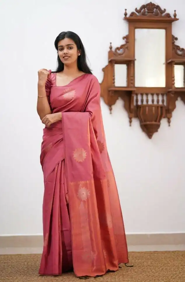 Peach Soft Lichi Silk Jacquard Saree | Sarees, Bollywood Sarees, Creative Sarees, Designer Sarees, Embroidered Sarees, Ethnic Saree, Modern Digital sarees, Party Wear Sarees