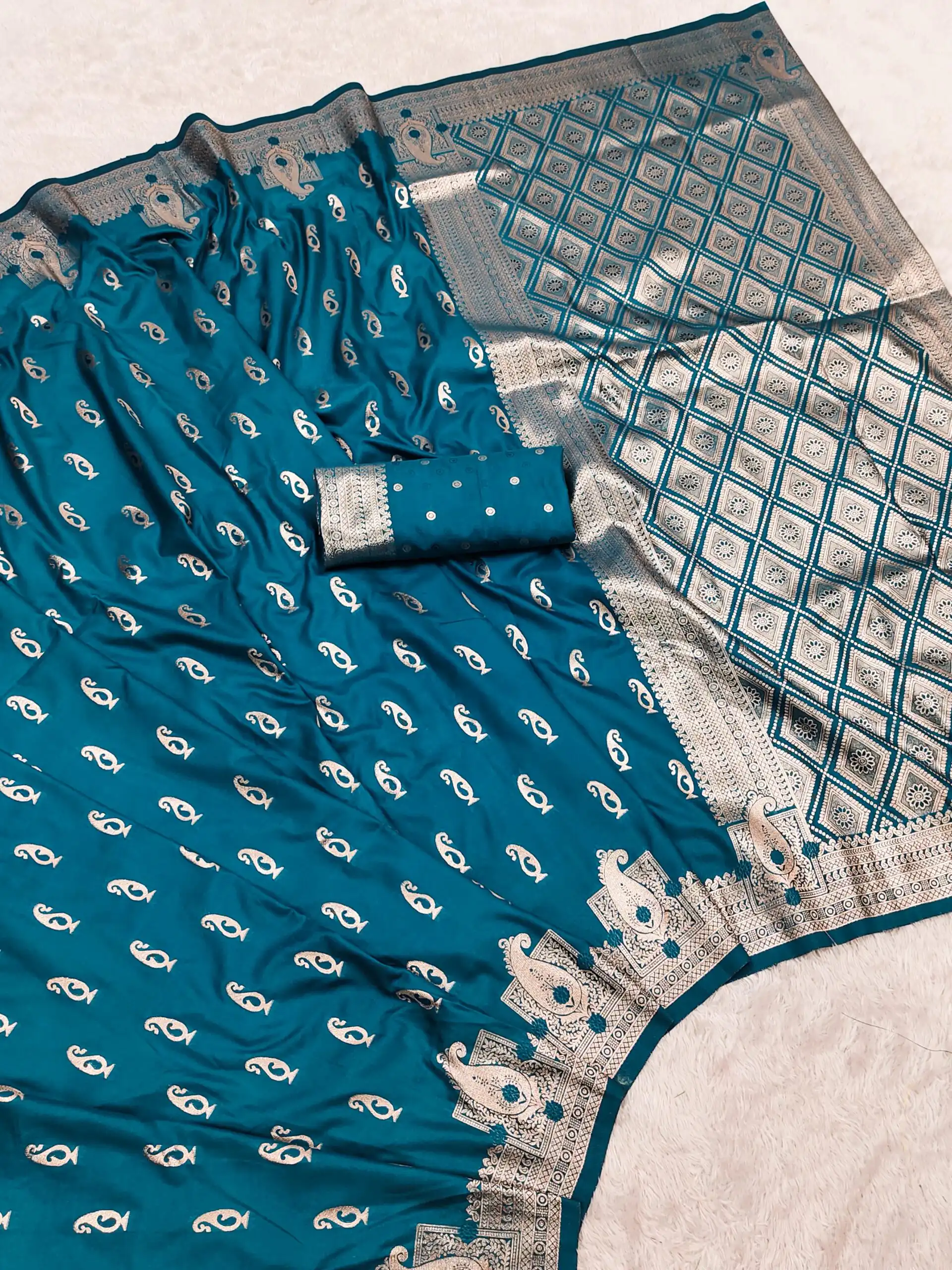 Peacock Blue Banarasi Silk Zari Weaving Saree | Sarees, Bollywood Sarees, Creative Sarees, Designer Sarees, Embroidered Sarees, Ethnic Saree, Modern Digital sarees, Party Wear Sarees