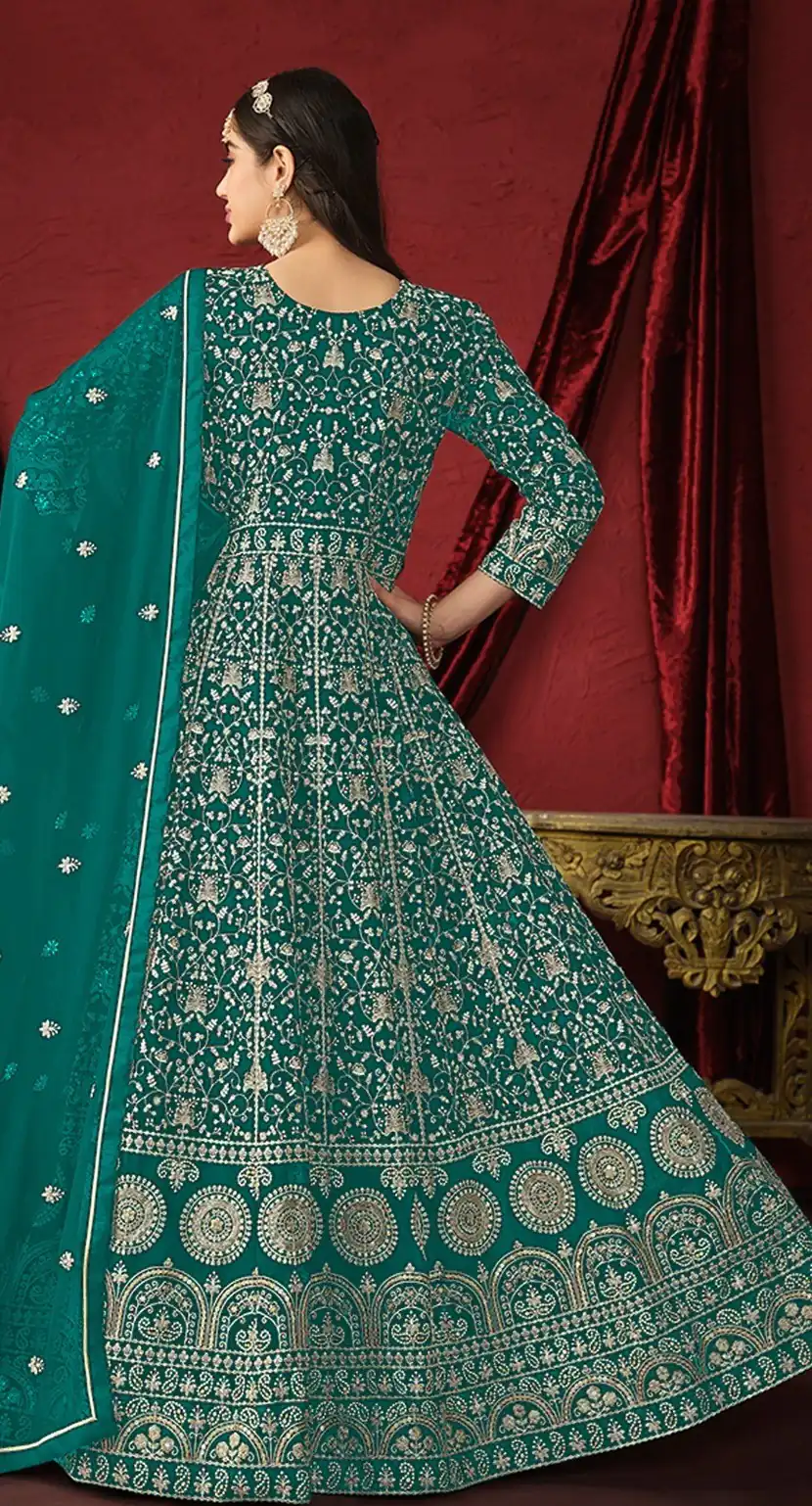 Peacock Green Georgette Embroidery Salwar Suit | Salwar suit, Casual Suits, Creative suits, Designer Suits, Palazzo Suits, Party Wear Suits, Patiala Suits, Straight Suits