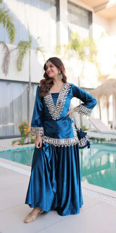 Perfect Blue 9000 Velvet Mirror Embroidery Work Salwar Suit | Jump Suits, Salwar suit, Casual Suits, Creative suits, Designer Suits, Palazzo Suits, Party Wear Suits, Patiala Suits, Straight Suits