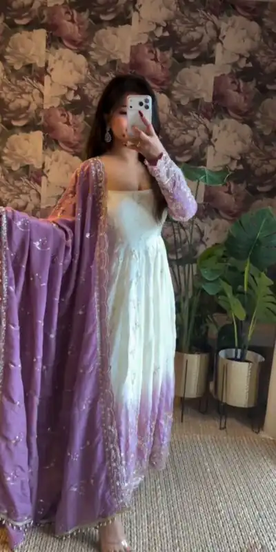 Perfect Lavender Star Georgette Sequence Work Salwar Suit | Anarkali Suits, Bollywood Anarkali, Creative-Anarkali, Designer Anarkali, Embroidered Anarkali, Party Wear Anarkali
