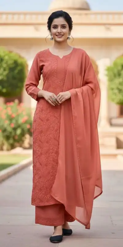 Perfect Peach Georgette Embroidery Work Salwar Suit | Jump Suits, Salwar suit, Casual Suits, Creative suits, Designer Suits, Palazzo Suits, Party Wear Suits, Patiala Suits, Straight Suits