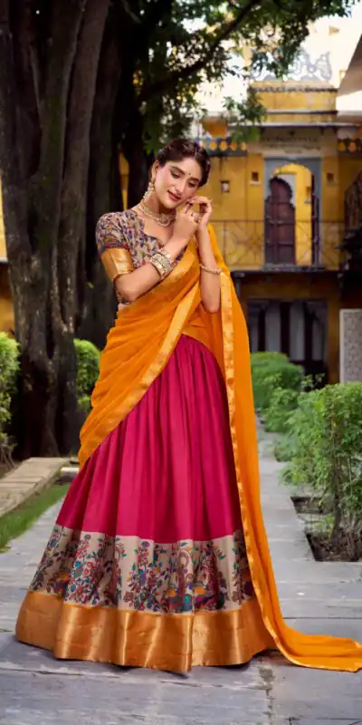 Pink Aastha Silk Lace Zari Work Lehenga Choli | Lehenga, Bollywood Lehenga, Creative Lehenga, Designer Lehenga, Embroidered Lehenga, Party Wear Lehenga