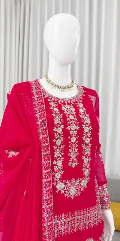 Pink Blooming Georgette Sequence Salwar Suit | Salwar suit, Casual Suits, Creative suits, Designer Suits, Palazzo Suits, Party Wear Suits, Patiala Suits, Straight Suits