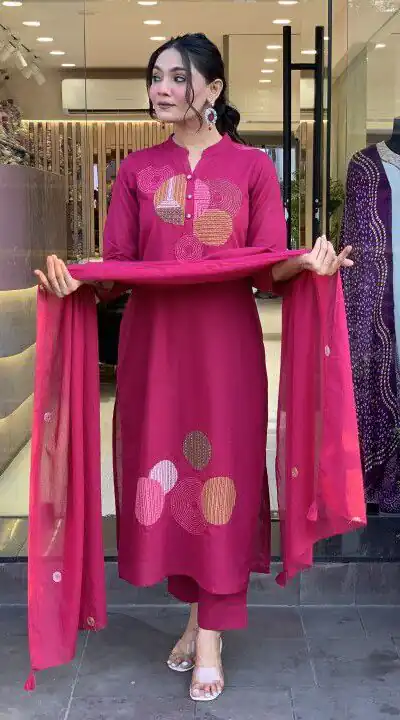 Pink Chanderi Embroidery Mirror Work Salar Suit | Jump Suits, Salwar suit, Casual Suits, Creative suits, Designer Suits, Palazzo Suits, Party Wear Suits, Patiala Suits, Straight Suits