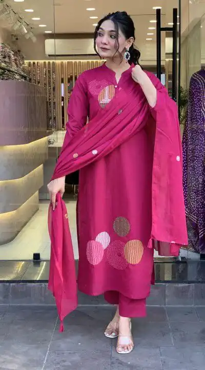 Pink Chanderi Embroidery Mirror Work Salar Suit | Jump Suits, Salwar suit, Casual Suits, Creative suits, Designer Suits, Palazzo Suits, Party Wear Suits, Patiala Suits, Straight Suits