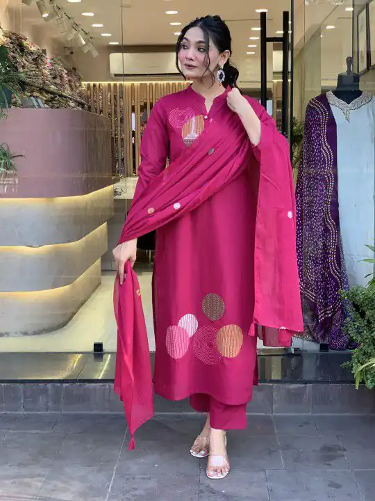 Pink Chanderi Embroidery Mirror Work Salar Suit | Jump Suits, Salwar suit, Casual Suits, Creative suits, Designer Suits, Palazzo Suits, Party Wear Suits, Patiala Suits, Straight Suits