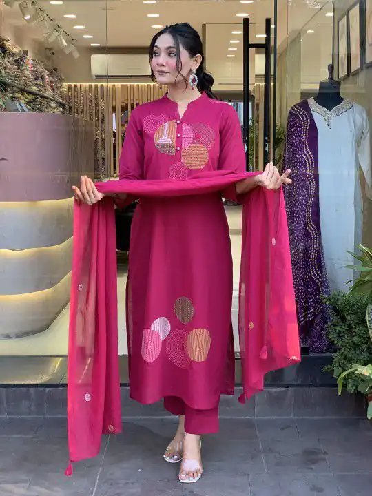 Pink Chanderi Embroidery Mirror Work Salar Suit | Jump Suits, Salwar suit, Casual Suits, Creative suits, Designer Suits, Palazzo Suits, Party Wear Suits, Patiala Suits, Straight Suits
