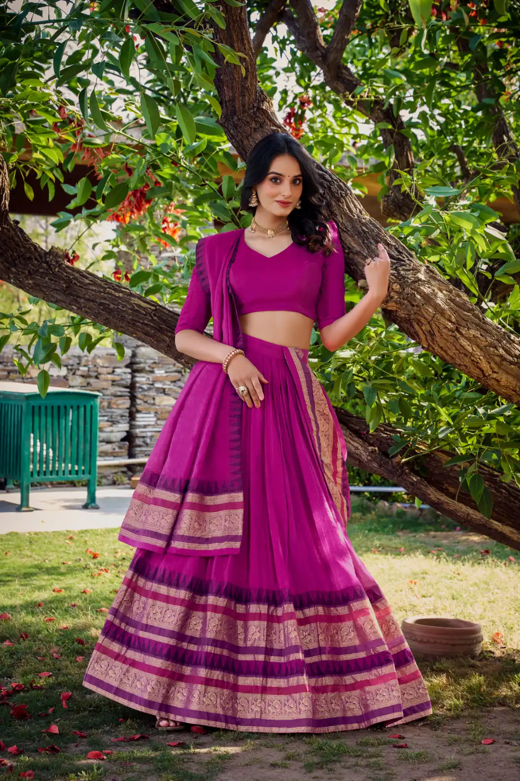 Pink Chanderi Plain Lehenga Choli | Lehenga, Bollywood Lehenga, Creative Lehenga, Designer Lehenga, Embroidered Lehenga, Party Wear Lehenga