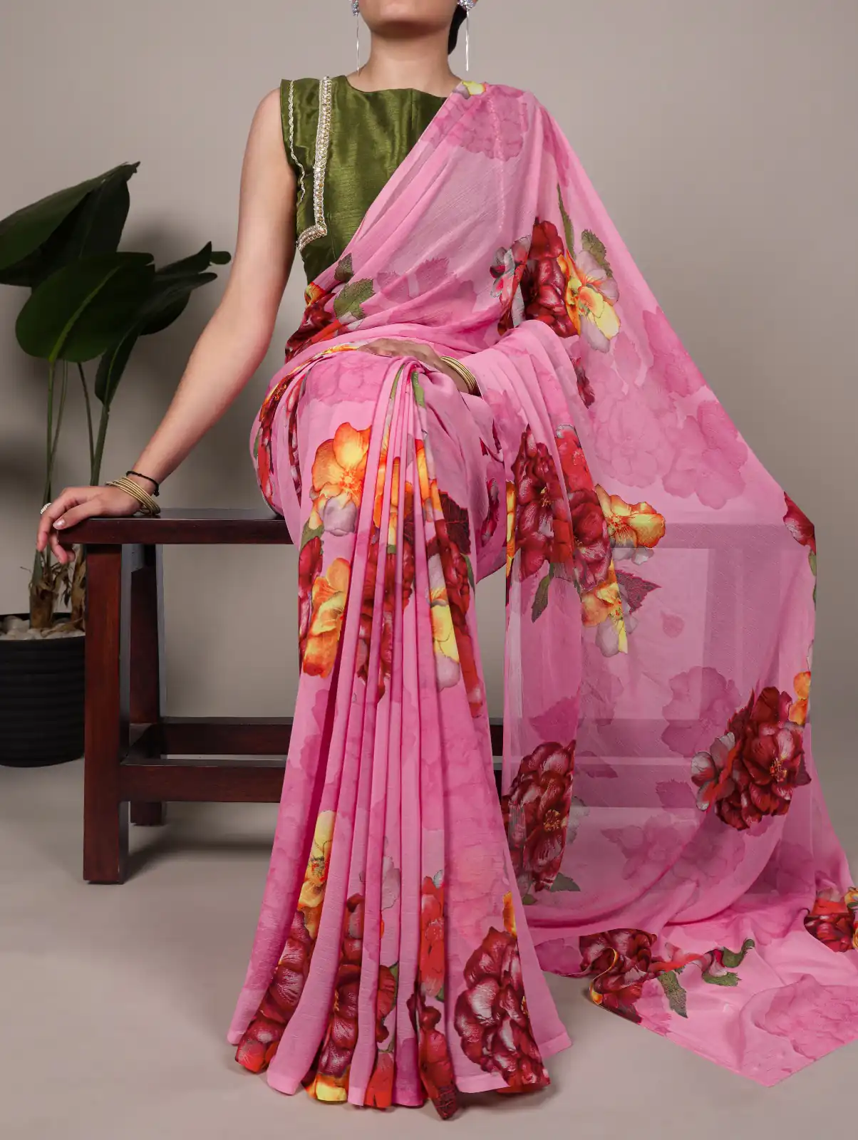 Pink Chiffon Lace Work Saree | Sarees, Bollywood Sarees, Creative Sarees, Designer Sarees, Embroidered Sarees, Ethnic Saree, Modern Digital sarees, Party Wear Sarees